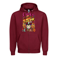 Burgundy cinco de mayo Zipper Hoodie - LillyAllenDesigns