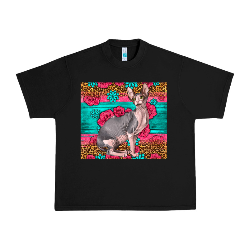 Pink Glitter And Roses Sphynx Cat Urban Heavy Tee by LillyAllenDesigns | Teevron