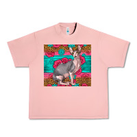 Salmon Pink Glitter And Roses Sphynx Cat Urban Heavy Tee - LillyAllenDesigns