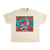 Sandshell Pink Glitter And Roses Sphynx Cat Urban Heavy Tee - LillyAllenDesigns