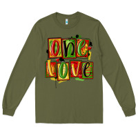 Army Green one love juneteenth Long Sleeve Tee - MaliasSmallBusiness