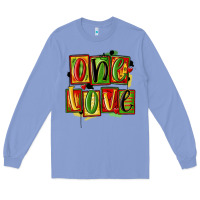Colony Blue one love juneteenth Long Sleeve Tee - MaliasSmallBusiness