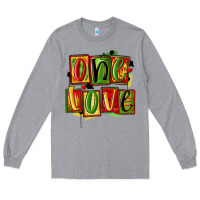 Heather Grey one love juneteenth Long Sleeve Tee - MaliasSmallBusiness
