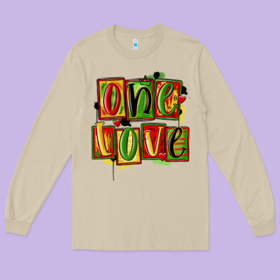 One Love Juneteenth Long Sleeve Tee Designed By Maliassmallbusiness