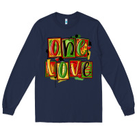 Navy one love juneteenth Long Sleeve Tee - MaliasSmallBusiness