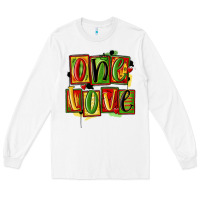 White one love juneteenth Long Sleeve Tee - MaliasSmallBusiness