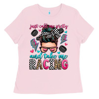 Bubblegum Pink just call me pretty and take me racing Ladies Tee - Zillion Design Studio