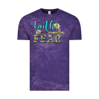 Cloud Purple faith over fear with cross Vintage Tee - BarkalooDesign