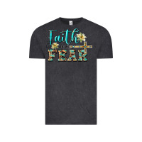 Vintage Black faith over fear with cross Vintage Tee - BarkalooDesign