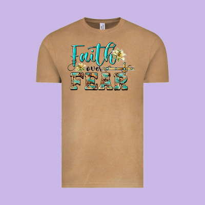 Faith Over Fear With Cross Vintage Tee Designed By Barkaloodesign