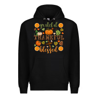 Black Grateful thankful blessed Premium Hoodie - NancyCooperArtShop