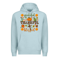 Blue Mist Grateful thankful blessed Premium Hoodie - NancyCooperArtShop