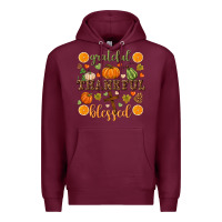 Burgundy Grateful thankful blessed Premium Hoodie - NancyCooperArtShop