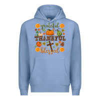 Colony Blue Grateful thankful blessed Premium Hoodie - NancyCooperArtShop