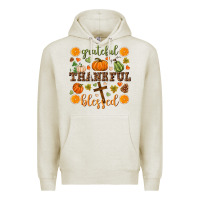 Oatmeal Heather Grateful thankful blessed Premium Hoodie - NancyCooperArtShop