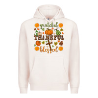 Pale Pink Grateful thankful blessed Premium Hoodie - NancyCooperArtShop