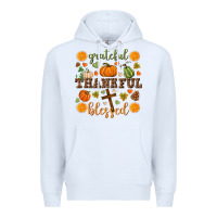 White Grateful thankful blessed Premium Hoodie - NancyCooperArtShop