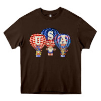 Chocolate Brown usa air balloon gnomies Heavy Core Tee - BarkalooDesign