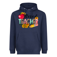 Navy blessed teacher Heavyweight Hoodie - NancyCooperArtShop