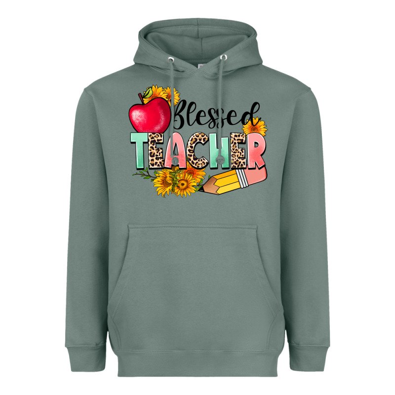 Blessed Teacher Heavyweight Hoodie by NancyCooperArtShop | Teevron