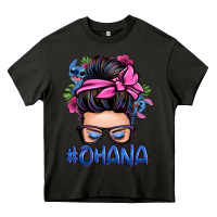 Asphalt ohana stitch messy bun Heavy Core Tee - Zillion Design Studio