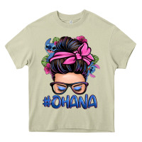 Mossy ohana stitch messy bun Heavy Core Tee - Zillion Design Studio