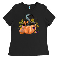 Black Kids Pumpkin with Halloween Ladies Tee - texasbilliewilder