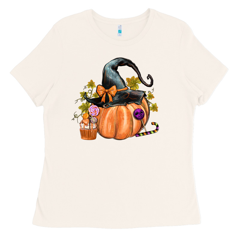 Kids Pumpkin With Halloween Ladies Tee by texasbilliewilder | Teevron