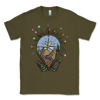 Army Green compass with mountain Classic Tee - MaliasSmallBusiness
