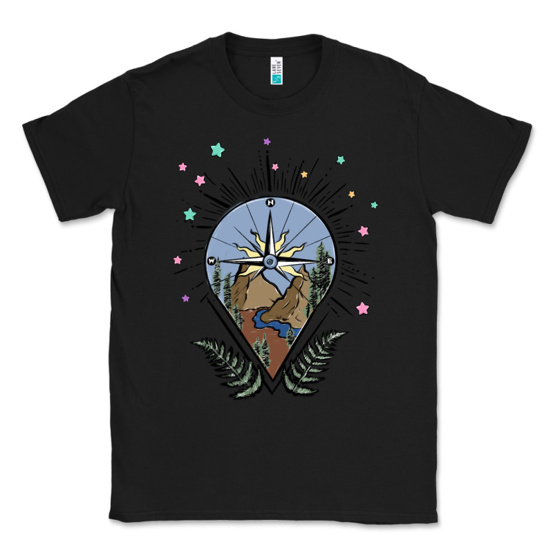 Compass With Mountain Classic Tee by MaliasSmallBusiness | Teevron