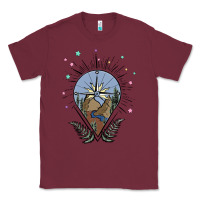 Burgundy compass with mountain Classic Tee - MaliasSmallBusiness
