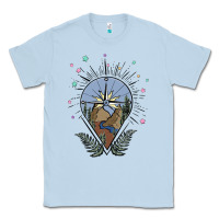 Dusty Blue compass with mountain Classic Tee - MaliasSmallBusiness