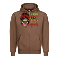 Chestnut the most chingona thing you can be is yourself sug Zipper Hoodie - LillyAllenDesigns