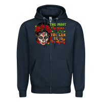 Navy the most chingona thing you can be is yourself sug Zipper Hoodie - LillyAllenDesigns