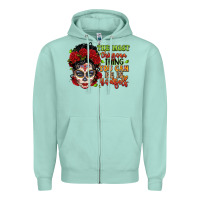 Seafoam the most chingona thing you can be is yourself sug Zipper Hoodie - LillyAllenDesigns
