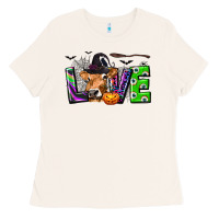 Bone Love Halloween Cow Ladies Tee - texasbilliewilder