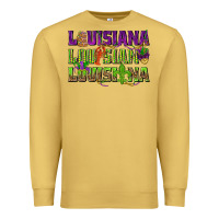 Antique Gold Louisiana Mardi Gras Premium Sweatshirt - NancyCooperArtShop