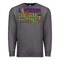 Charcoal Heather Louisiana Mardi Gras Premium Sweatshirt - NancyCooperArtShop