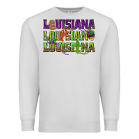 Dove Grey Louisiana Mardi Gras Premium Sweatshirt - NancyCooperArtShop