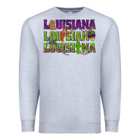Heather Grey Louisiana Mardi Gras Premium Sweatshirt - NancyCooperArtShop