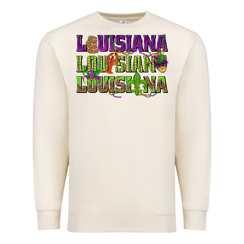 Louisiana Mardi Gras Premium Sweatshirt by NancyCooperArtShop | Teevron
