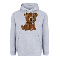 Heather Grey bear Heavyweight Hoodie - texasbilliewilder