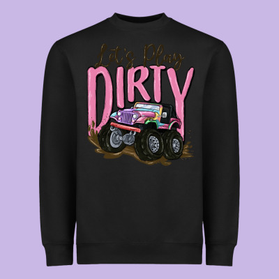 Let's Play Dirty Heavyweight Sweatshirt Designed By Maliassmallbusiness