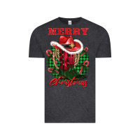 Vintage Black merry christmas boots hat rope Vintage Tee - AdoDesignShop