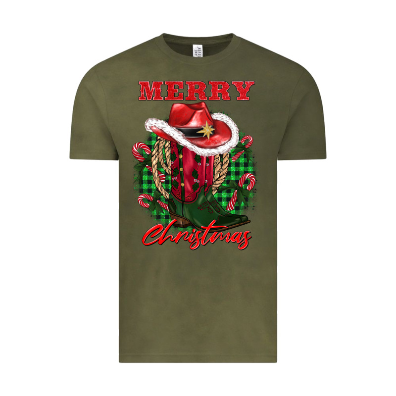Merry Christmas Boots Hat Rope Vintage Tee by AdoDesignShop | Teevron
