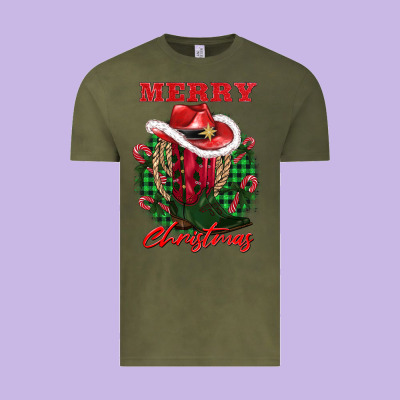 Merry Christmas Boots Hat Rope Vintage Tee Designed By Adodesignshop