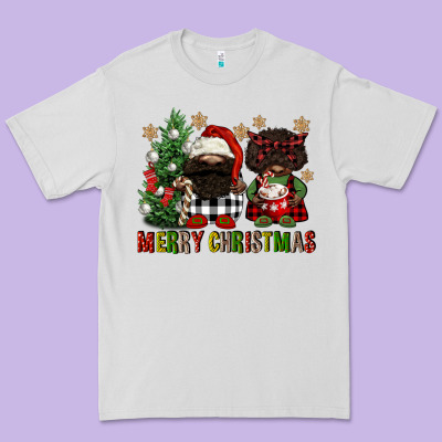 Merry Christmas Buffalo Afro Gnomies Premium Tee Designed By Fadigitalartstudio