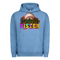 Pigment Pebble Blue baseball sister Urban Hoodie - OliviaCreatesArt