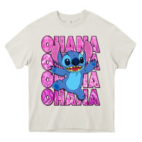 Cream ohana stitch Heavy Core Tee - Zillion Design Studio