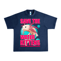 Navy save the water kittens axolotl Urban Heavy Tee - Jasminsmagicworld